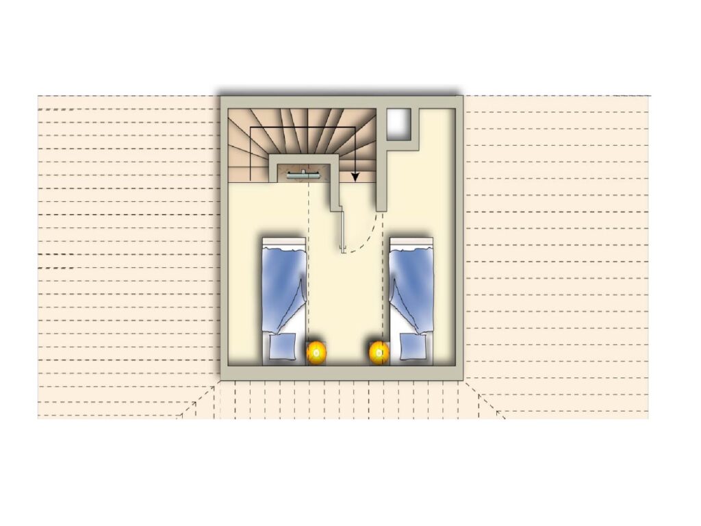 Grundriss des Dachgeschosses vom Ferienhaus in Zingst